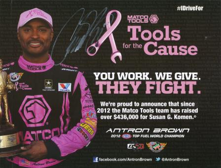 Antron Brown  Dragster Auto Motorsport Autogrammkarte original signiert 