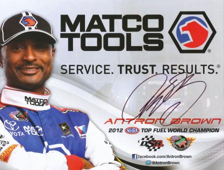 Antron Brown  Dragster Auto Motorsport Autogrammkarte original signiert 