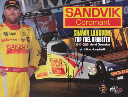 Shawn Langdon  Dragster Auto Motorsport Autogrammkarte original signiert 