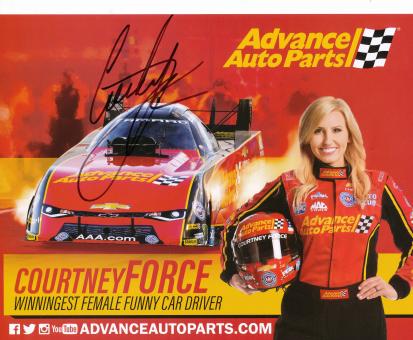 Courtney Force  USA  Auto Motorsport Autogrammkarte original signiert 