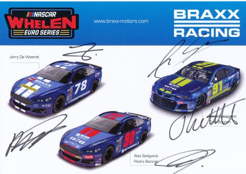 Weerdt,Sedwick,Bonnet,Goossens,Boonen  NASCAR Auto Motorsport Autogrammkarte original signiert 