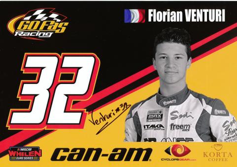 Florian Venturi  NASCAR Auto Motorsport Autogrammkarte original signiert 