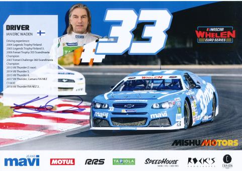 Ian Eric Waden  NASCAR  USA  Auto Motorsport Autogrammkarte original signiert 