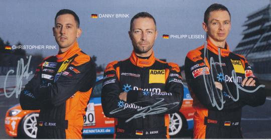 Rink,Brink,Leisen  Auto Motorsport Autogrammkarte original signiert 