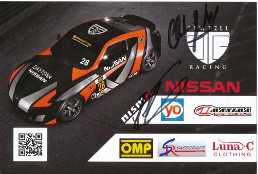 Tim Bell & ?  Nissan   Auto Motorsport  Autogrammkarte  original signiert 