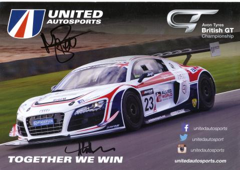 Billy Johnson & Stefan Mücke & Olivier Pla Auto Motorsport 20 x 29 cm  Autogrammkarte  original signiert 