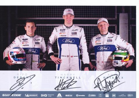 Pipo Derani & Harry Tincknell & Andy Priaulx   Auto Motorsport 20 x 29 cm  Autogrammkarte  original signiert 