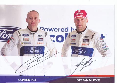 Olivier Pla & Stefan Mücke   Auto Motorsport 20 x 29 cm  Autogrammkarte  original signiert 