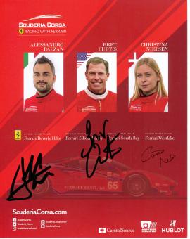 Alessandro Balzan & Bret Curtis & Christina Nielsen   Auto Motorsport 20 x 25 cm  Autogrammkarte  original signiert 