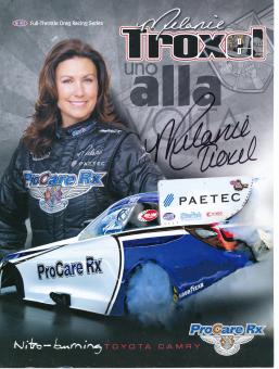 Melanie Troxel  Dragster Auto Motorsport Autogrammkarte original signiert 