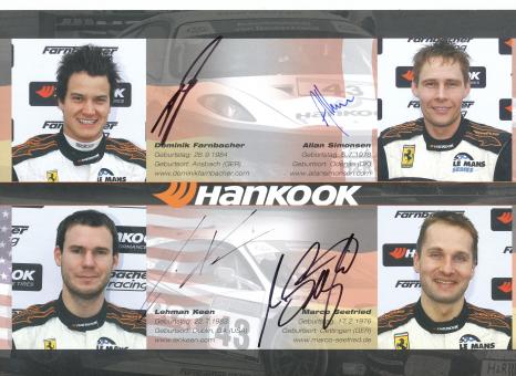 Farnbacher & Simonsen & Keen & Seefried  Auto Motorsport 21 x 29 cm  Autogrammkarte  original signiert 