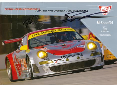 Johannes van Overbeek & Jörg Bergmeister  Auto Motorsport 21 x 28 cm Autogrammkarte original signiert 