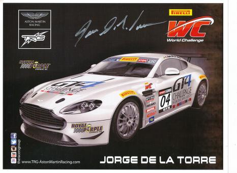 Jorge De La Torre   Auto Motorsport 21 x 28 cm Autogrammkarte original signiert 
