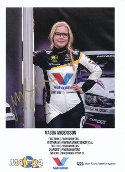 Magda Andersson  Auto Motorsport 21 x 28 cm Autogrammkarte original signiert 