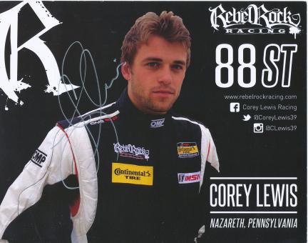 Corey Lewis  Auto Motorsport 20 x 25 cm Autogrammkarte original signiert 