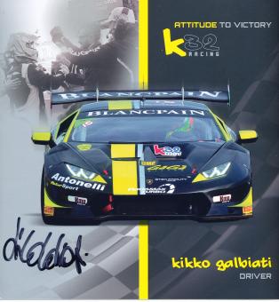 Kikko Galbiati  Auto Motorsport 22 x 23 cm Autogrammkarte original signiert 
