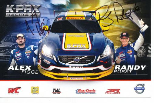 Alex Figge & Randy Pobst  Auto Motorsport 14 x 21 cm Autogrammkarte original signiert 