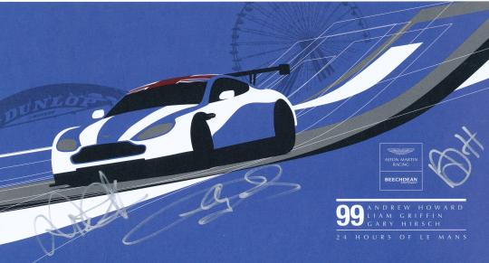 Andrew Howard & Liam Griffin & Gary Hirsch  Auto Motorsport 16 x 30 cm Autogrammkarte original signiert 