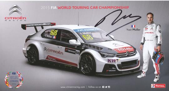 Yvan Muller  Citroen  Auto Motorsport 16 x 30 cm Autogrammkarte original signiert 