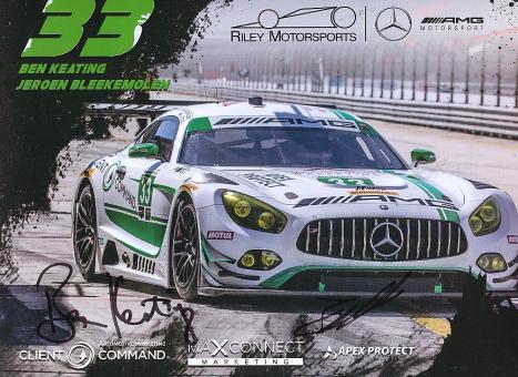 Ben Keating,Jeroen Bleekemolen  Indy Car  Auto Motorsport 23 x 30 cm Autogrammkarte original signiert 