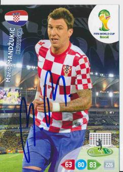 Mario Mandzukic  Kroatien  WM 2014 Panini Adrenalyn Card signiert 