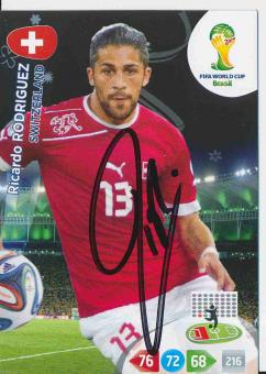 Ricardo Rodriguez  Schweiz  WM 2014 Panini Adrenalyn Card signiert 