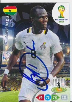 Emmanuel Badu  Ghana  WM 2014 Panini Adrenalyn Card signiert 