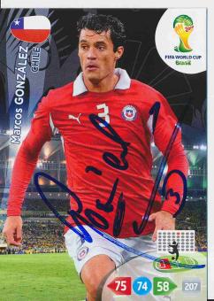 Marcos Gonzalez  Chile  WM 2014 Panini Adrenalyn Card signiert 