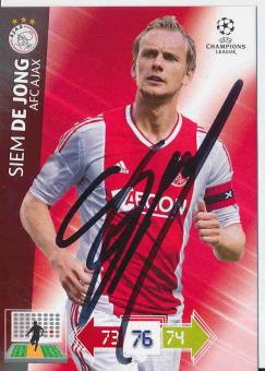 Siem De Jong  Ajax Amsterdam  CL 2012/2013 Panini Adrenalyn Card signiert 