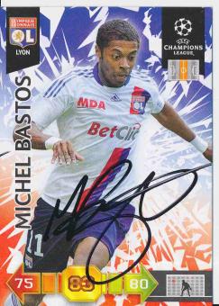 Michel Bastos  Olympique Lyon  CL 2010/2011 Panini Adrenalyn Card orig. signiert 