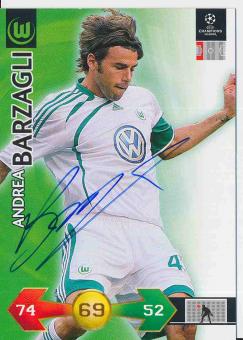 Andrea Barzagli  VFL Wolfsburg  CL 2009/2010 Panini Adrenalyn Card orig. signiert 