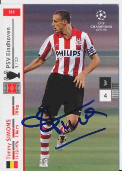 Timmy Simons  PSV Eindhoven  Champions League  2007/2008 Panini  Card orig. signiert 