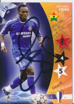 Michael Essien  FC Chelsea London Champions League  2007  Panini  Card orig. signiert 