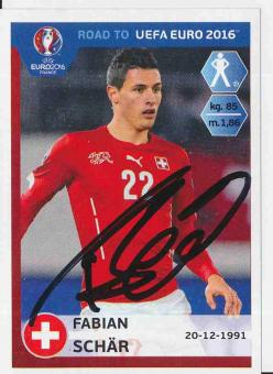 Fabian Schär  Schweiz  Road to EM 2016 Panini Sticker orig. signiert 