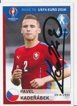 Pavel Kaderabek  Tschechien  Road to EM 2016 Panini Sticker orig. signiert 
