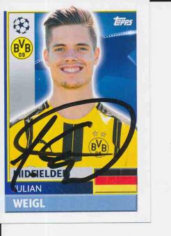 Julian Weigl  Borussia Dortmund  Champions League Topps Sticker orig. signiert 