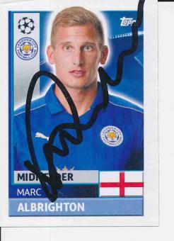 Marc Albrighton  Leicester City  Champions League Topps Sticker orig. signiert 