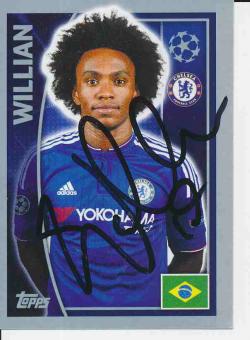 Willian  FC Chelsea London  Champions League Topps Sticker orig. signiert 
