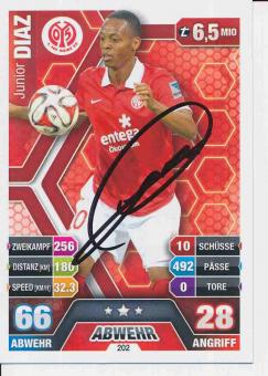 Junior Diaz  FSV Mainz 05  2014/15 Match Attax Card orig. signiert 