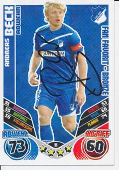 Andreas Beck  TSG 1899 Hoffenheim   2011/12 Match Attax Card orig. signiert 
