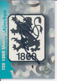 Abedi Pele  1860 München  Panini Bundesliga Card orig. signiert 
