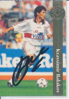 Krassimir Balakov  VFB Stuttgart Panini Bundesliga Card original signiert 