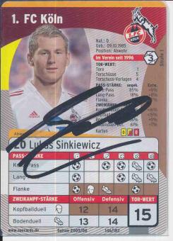Lukas Sinkiewicz  FC Köln  Soccards Bundesliga Fußball original signiert 