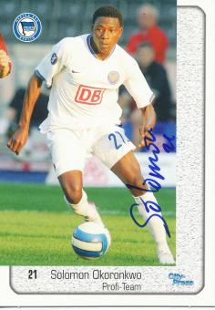 Solomon Okoronkwo  Hertha BSC Berlin  Panini Card original signiert 