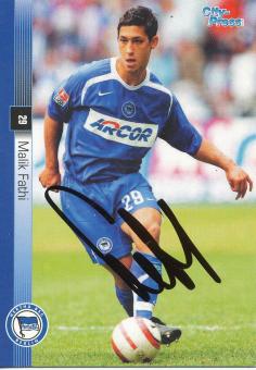 Malik Fathi  Hertha BSC Berlin  Panini Card original signiert 