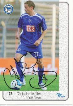 Christian Müller  Hertha BSC Berlin  Panini Card original signiert 