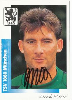 Bernd Meier  † 2012    1860 München  1996 Panini Bundesliga Sticker original signiert 