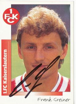 Frank Greiner  FC Kaiserslautern  1996 Panini Bundesliga Sticker original signiert 