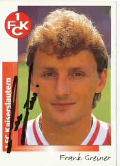 Frank Greiner  FC Kaiserslautern  1996 Panini Bundesliga Sticker original signiert 