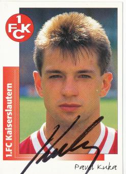Pavel Kuka  FC Kaiserslautern  1996 Panini Bundesliga Sticker original signiert 